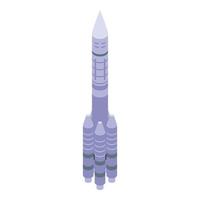 Space rocket icon, isometric style vector