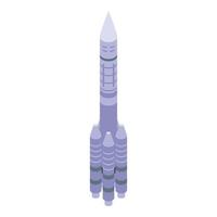 Space rocket icon, isometric style vector