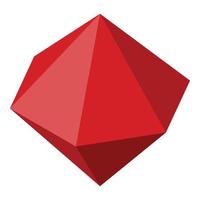 Red ruby icon, isometric style vector