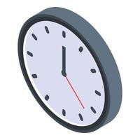 Office wall clock icon, isometric style vector