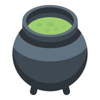 Witcher cauldron icon, isometric style vector