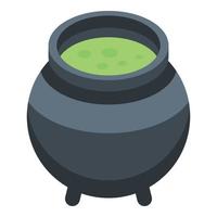 Witcher cauldron icon, isometric style vector