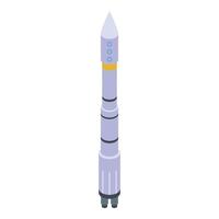 Futuristic space rocket icon, isometric style vector