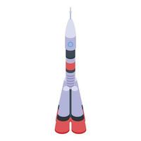 Modern space rocket icon, isometric style vector