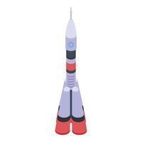 Modern space rocket icon, isometric style vector