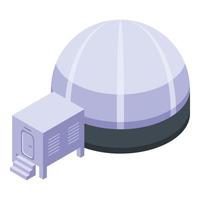 Space research house icon, isometric style vector