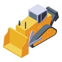 Tractor with blade icon, isometric style vector