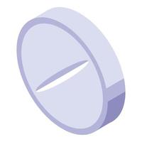 Round tablet icon, isometric style vector