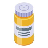 Drug pill jar icon, isometric style vector