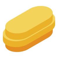 Honey pill icon, isometric style vector