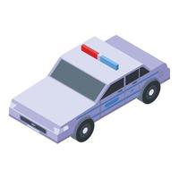 icono de coche de policía de patrulla, estilo isométrico vector