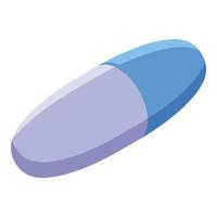 Painkiller capsule icon, isometric style vector