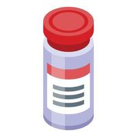 Pills jar icon, isometric style vector