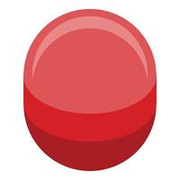 Red drug pill icon, isometric style vector