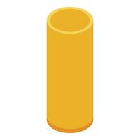 icono de tubo amarillo de canalón, estilo isométrico vector