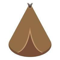 Stone age tent icon, isometric style vector