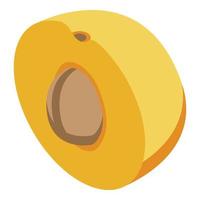 Half eco apricot icon, isometric style vector