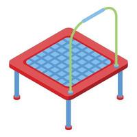 Kid trampoline icon, isometric style vector