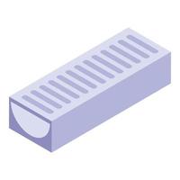 Metal gutter icon, isometric style vector