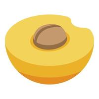 Sweet half apricot icon, isometric style vector