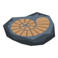 icono de dibujo en espiral de la edad de piedra, estilo isométrico vector