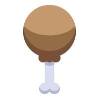 Stone age meat icon, isometric style vector