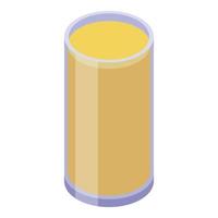 icono de vaso de jugo de albaricoque, estilo isométrico vector