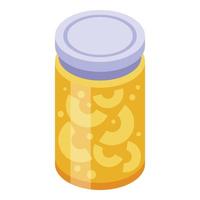 Apricot home jam icon, isometric style vector