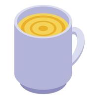 Apricot mug juice icon, isometric style vector