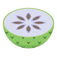 Half cutted soursop icon, isometric style vector