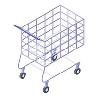 Wheel cart icon, isometric style vector