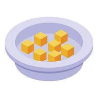 Apricot cubes icon, isometric style vector