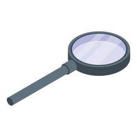 Architect magnifier icon, isometric style vector