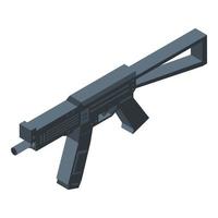 Police assault rifle icon, isometric style vector