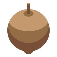 Whole longan icon, isometric style vector