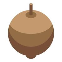 Whole longan icon, isometric style vector