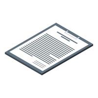 Architect clipboard icon, isometric style vector