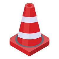 Road cone icon, isometric style vector