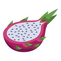 icono de media pitaya, estilo isométrico vector