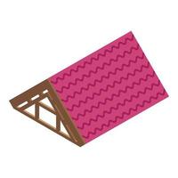 Shingle roof icon, isometric style vector