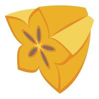 icono de media carambola, estilo isométrico vector