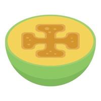 Half asian feijoa icon, isometric style vector