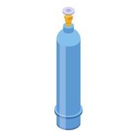 Gas oxygen cylinder icon, isometric style vector