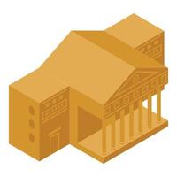 icono de edificio de teatro, estilo isométrico vector