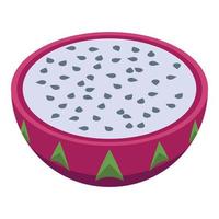 Half pitaya icon, isometric style vector