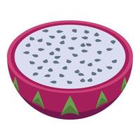 Half pitaya icon, isometric style vector