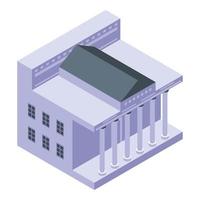 Museum building icon, isometric style vector