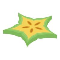 Slice carambola icon, isometric style vector