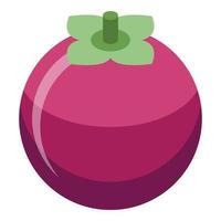 Whole mangosteen icon, isometric style vector