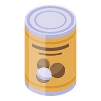 Longan tin can icon, isometric style vector